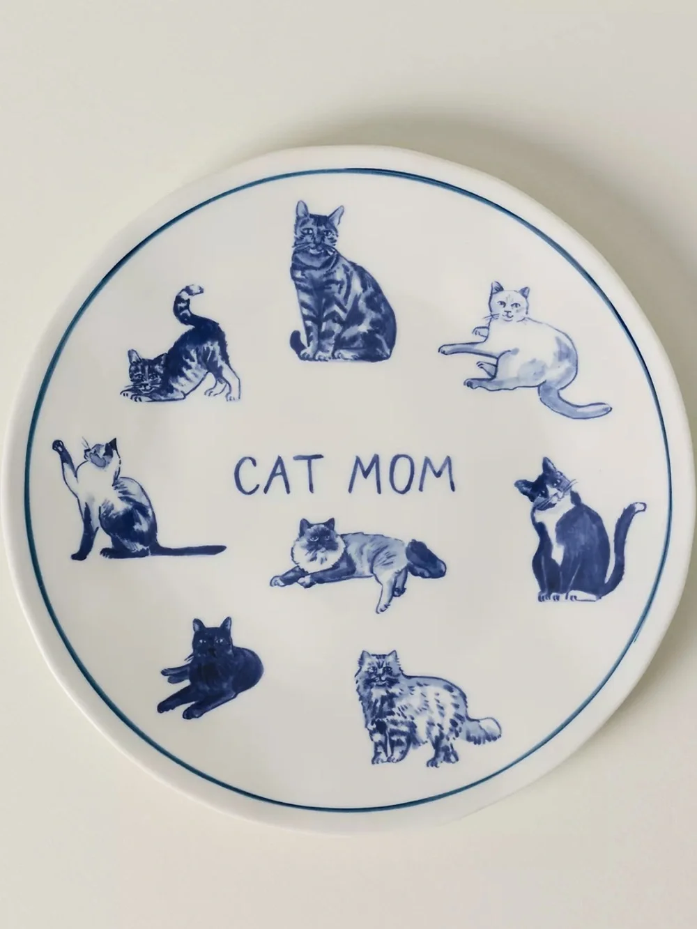 Anthropologie Cat Mom Stoneware Dessert Plates